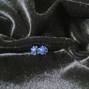 Dainty Star Sapphire Stud Earrings